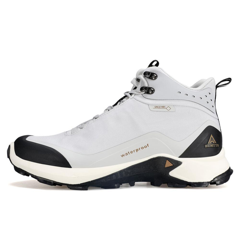 (grey,black, 41) Humtto Non-slip Boots For Men Winter Platform Work Rubber Ankle Boots Outdoor Hiking Men&apos;s Sneakers Wear-resistant Work Safety Shoes