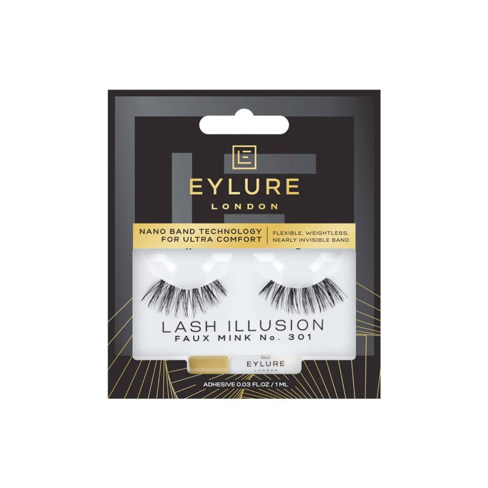 Luxe Faux Minx Effect False Eyelashes, Regent, Black