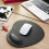 Leather Oval Mouse Pad with Wrist Rest (Black) 2