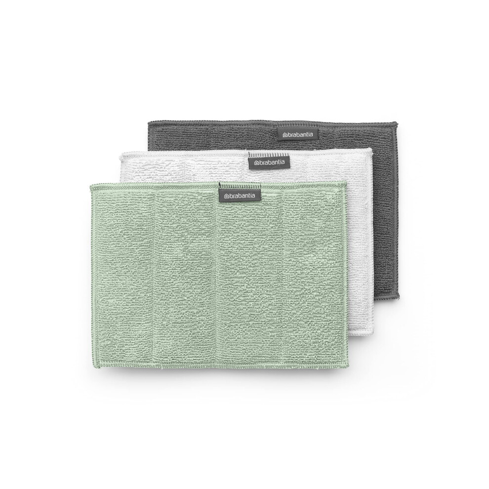 Brabantia - Sinkside Microfibre Cleaning Pads - Sponge & Microfibre - Machine Washable - Absorbs 7 Times Its Own Weight - For Cleaning Dishes, Counters &