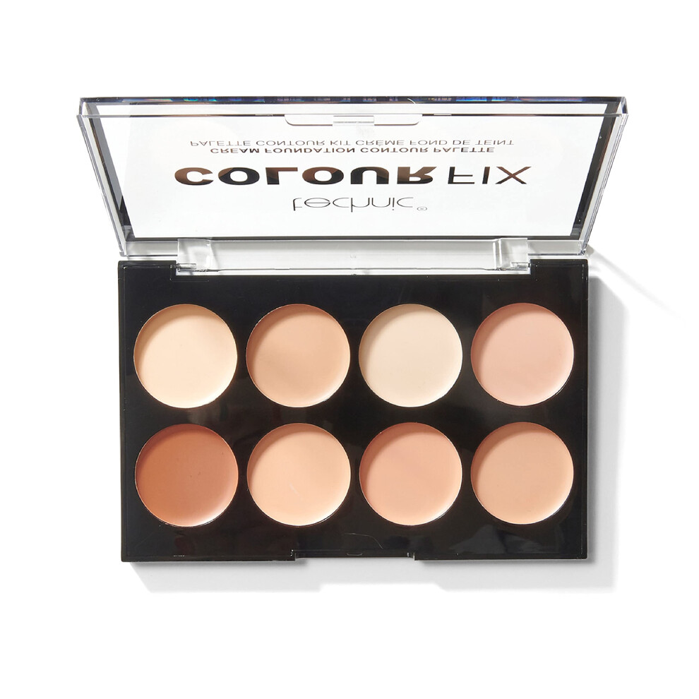 Colour Fix Cream Foundation Contour Makeup Palette - 8 Highly Pigmented, Creamy Shades To Conceal, Contour, Shape & Define Your Features. The Matte