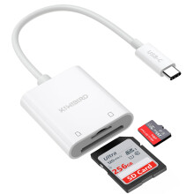 USB C SD Card Reader, Micro SD to Type C OTG Adapter for SDHC SDXC TF UHS-I Cards Compatible with iPhone 15 Plus Pro Max MacBook Air Pro M1 M2 iPad