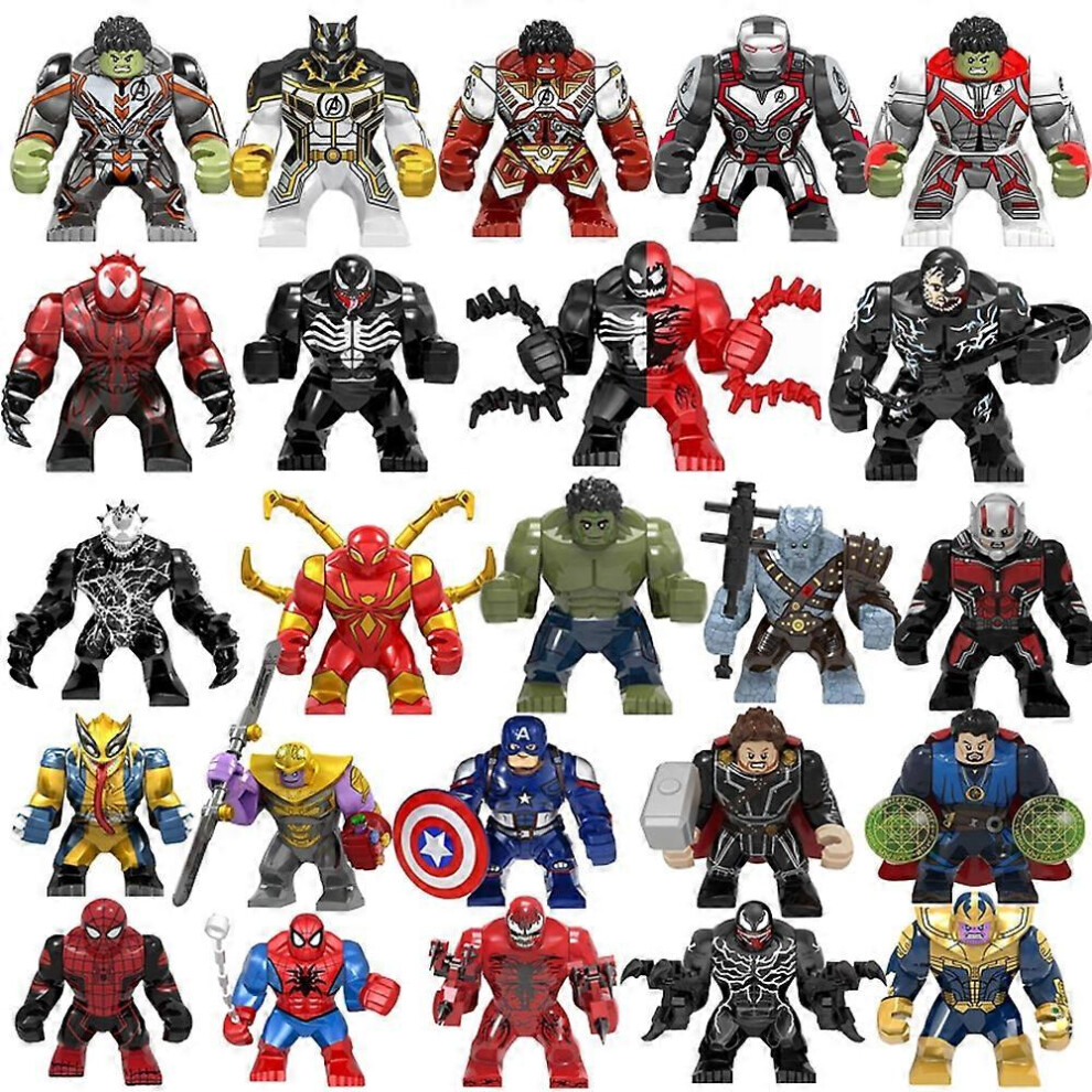 (A015) 28 Style Anime Figure Wolverine The Thing Spide Building Blocks Rman Thor Toys For Children Boy Girls Christmas Gift-image-OPC-PFSQVXP-NEW
