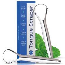 Tongue Scraper Stainless Steel | Bad Breath Treatment | Tongue Cleaner | Metal Tongue Scraper | Oral Thrush Treatment | Fresh Breath Tongue Cleaners |