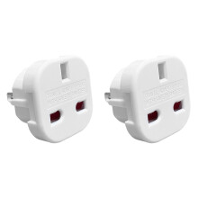 UK to US Plug Adaptor 3 pin to 2 Pin Flat Travel Adapter for USA, Canada, Mexico, Thailand, Refer to Description for country list US (2Pack)