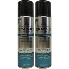 x2 Erasmic Traditional Skincare Shave Foam Aloe Vera Soothing 250ml