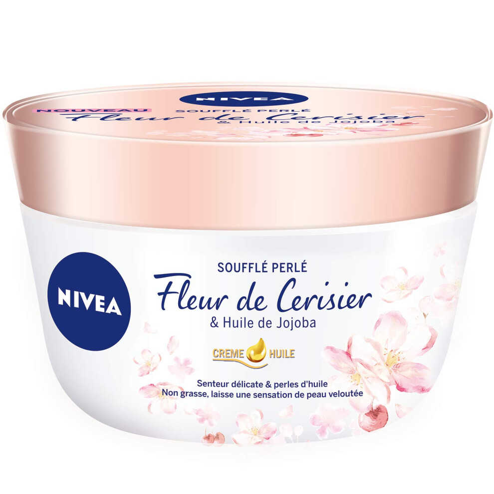 Body Soufflé Cherry Blossom & Jojoba Oil Pack of 200ml, Replenishing Body Lotion with Cherry Blossom & Jojoba Oil, Intensive Moisturising Cream