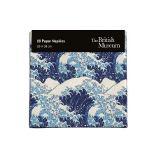 Pack of 20 Paper Serviette Napkins - 'The Great Wave' Design by Hokusai - Disposable Tableware - by Museums & Galleries