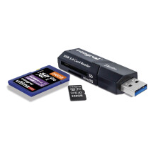 Dual-Slot Micro SD & SD USB3.0 Memory Card Reader Adapter - Super fast file transfer and Compatible with High Speed UHS-I interface: SDHC, SDXC,