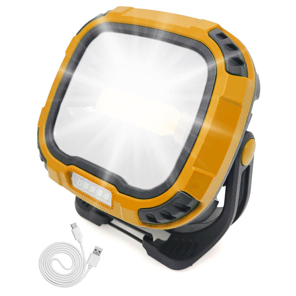 Photos - Other Hand Tools 50W LED Rechargeable Work Light, 6 Modes 4 Brightness of Light Portable Work Light 4500LM, Display Power Function Flood Ligh