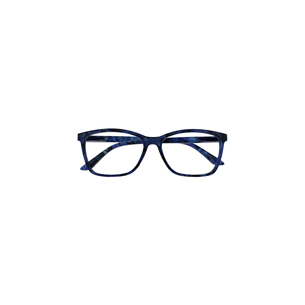 Opulize Blue The Reading Glasses Company Tortoiseshell Wrap Readers Large Designer Style Mens Womens Spring Hinges R51-3T +2.00