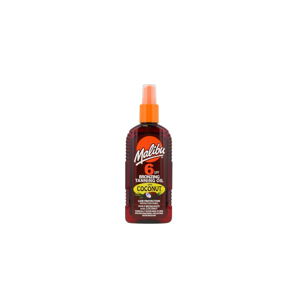 Sun SPF 6 Bronzing Tanning Oil With Coconut Oil, Low Protection, Water Resistant, 200ml