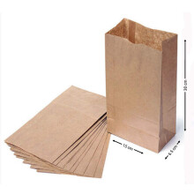 20 x Brown Kraft Block Bottom Paper Bags - Pack of 20 Heavy Duty Eco Friendly Pack Lunch Bag - for Party, Deli, Gift Bags, 7 Sizes (6x2.5x12" 3.5lb)