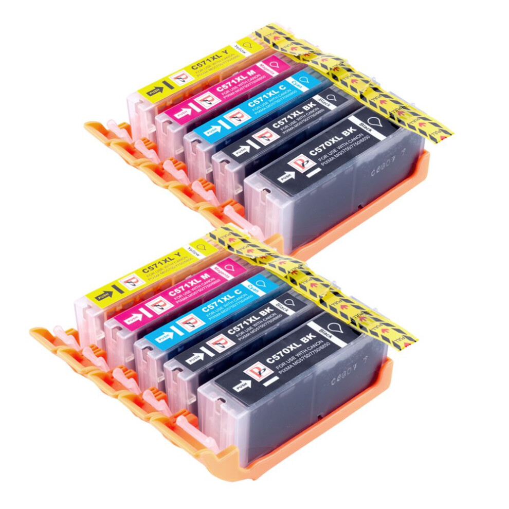 10 Perfectprint Compatible Ink Cartridge Replace Pgi570 Cli571 For Canon Pixma Mg5750 Mg5751 Mg5752 Mg5753 Mg6850 Mg6851 Mg6852 Mg6853 Mg7750 Mg7751 799648670477