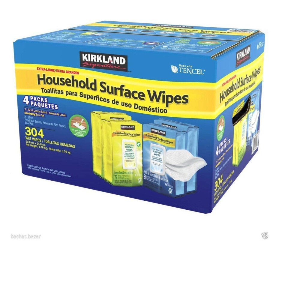 Kirkland Signature 3 Jumbo Household Surface Cleans And Disinfects Wipes - Wipes Out 99.9% Germs / Bacteria