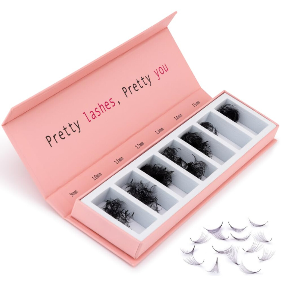 Eyeluvlashes Professional Eyelash Extensions Xl Mix Box Promade Lashes 1000 Fans Loose Lash Fans Pro Made Mix Lengths (9-15Mm Lengths) (5D D Curl Mix 9-15Mm)