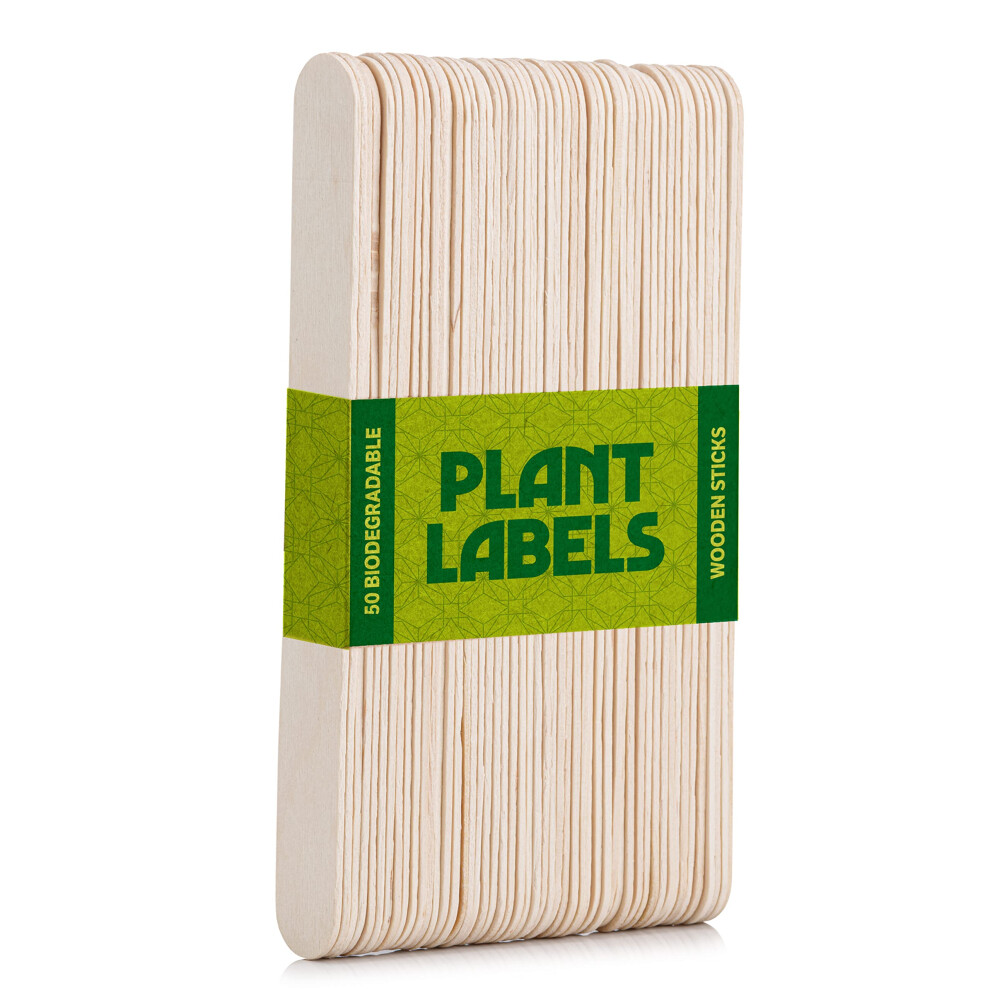 50Pcs Plant Labels, Biodegradable Wooden Sticks, Wooden Plant Labels, Plant Markers, Suitable for Indoor Outdoor Plants & Garden Planters-image-OPC-PFSQYCS-NEW