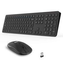 Wireless Keyboard and Mouse Set, Wireless USB Mouse and Full-Sized Computer Keyboards Combo, QWERTY UK Layout for HP/Lenovo Laptop and Mac