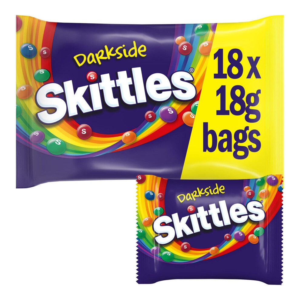 Darkside Fruity Sweets Party Pack, Ideal for Halloween, 324g, 9 Funsize Sweets Bags