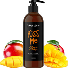 Mango Massage Oil for Date Night - Relaxing Massage Oil with Jojoba Coconut and Sweet Almond Oil for Skin - High Absorption Easy Gliding Coconut