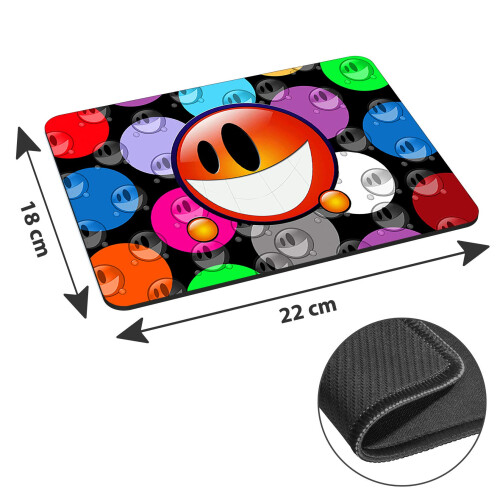Neoprene Orange Smiley Design Mouse Mat 1