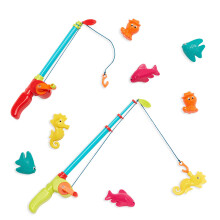 B. toys - Kit del piccolo pescatore - WaterPlay - Set da gioco di pesca magnetico per bambini - Gioco di pesca - 2 canne da pesca e 8 animali mar