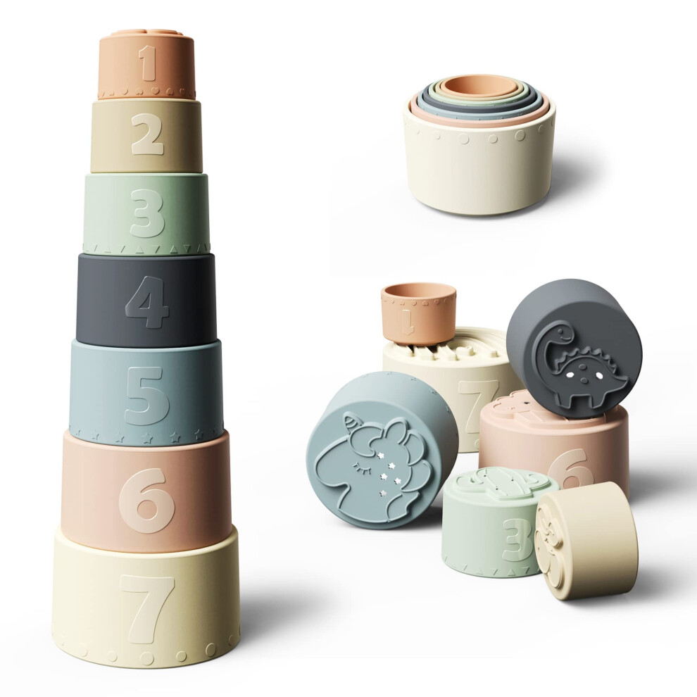 Photos - Other Toys Baby Stacking Cups Toy Silicone, Teething Toys for Baby, Early Development & Activity Toys, Learning Toys for Baby, Silicone