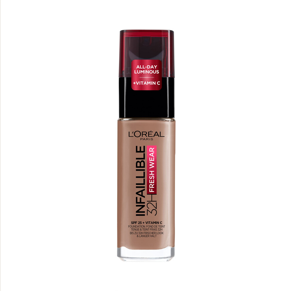 New L’oréal Paris L'oréal Paris Liquid Foundation, Full Coverage, Lasting Wear, With Vitamin C And Spf 25, Infallible 32H Fresh Wear, 280 Ivory