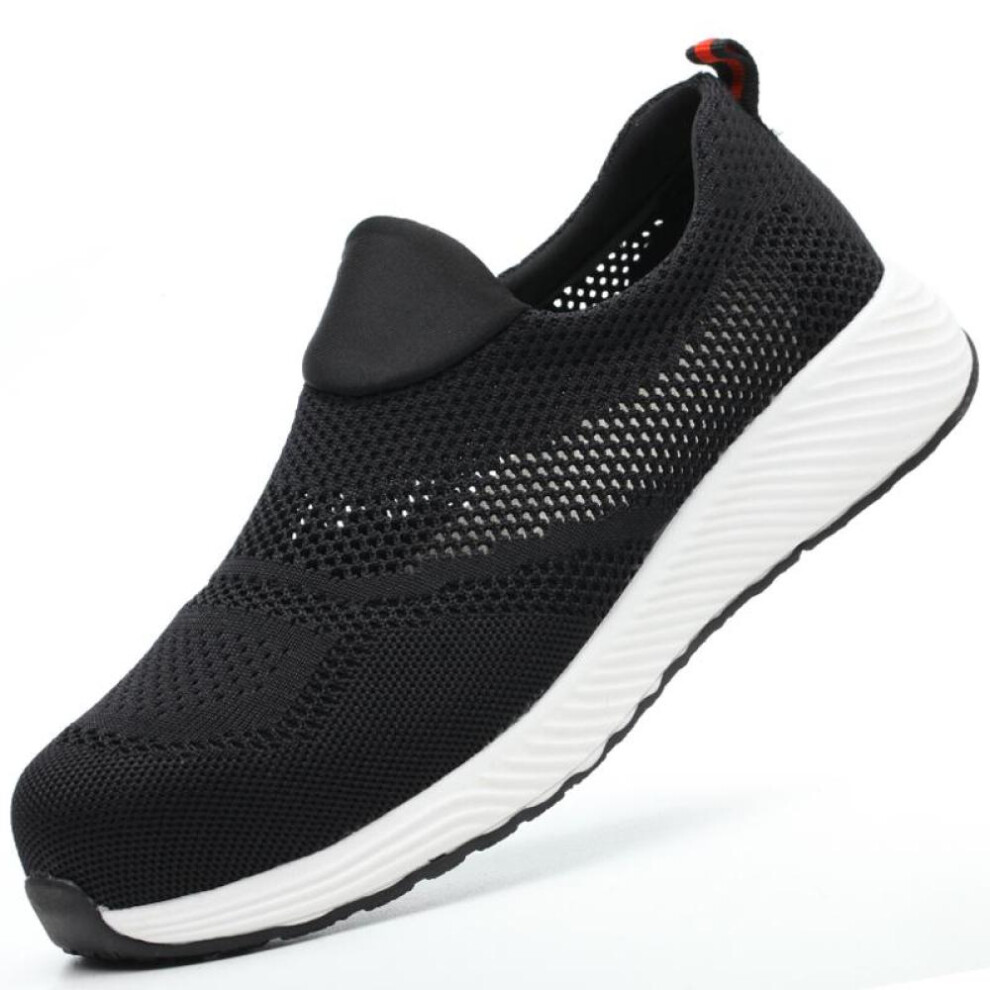 (black, 39) Summer Breathable Work Safety Shoes Men Women Work Sneakers Lightweight Steel Toe Indestructible Shoes Anti-smash Anti-punture Safety Work Boots