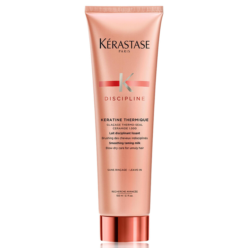 Kérastase Discipline, Blow-Dry Protecting Milk, For Thick & Fragile Hair, With Unique Morpho-Kératine, Keratin Thermique, 150ml