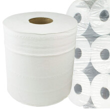 6 Pack Centrefeed Rolls White 2ply Paper Towels Embossed Wiper Cleaning Multipurpose Roll