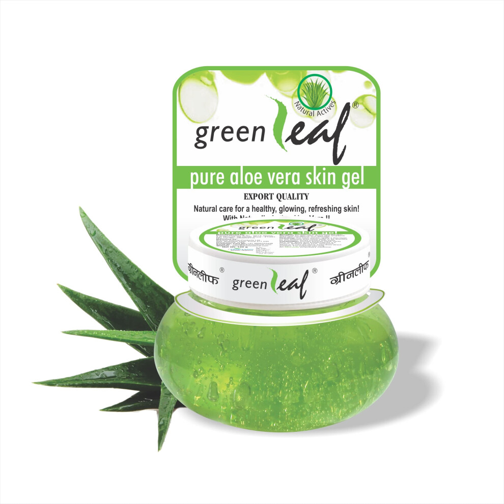 Leaf Leaf Pure Aloe Vera Skin Gel 120G - Soothes, Heals & Restores Skin; Acne, Rash, Sunburn, Minor Wounds Green