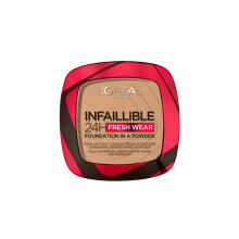 L'Oréal Paris Infallible 24H Fresh Wear Foundation in a Powder, Full-coverage, Longwear, Weightless Smooth Finish, Water-proof and Transfer-proof,