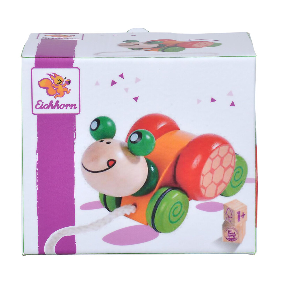 Eichhorn 100005553 Pull Along Animal, Turtle Toy, Multicoloured