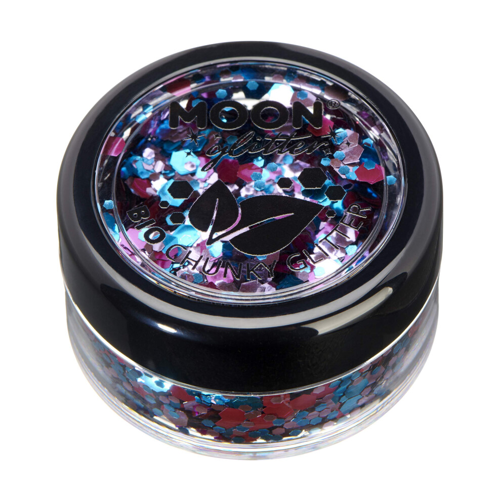 Moon Glitter Mystic Biodegradable Eco Chunky Glitter By - Enchanted - Cosmetic Bio Festival Makeup Glitter For Face, Body, Nails, Hair, Lips - 3G