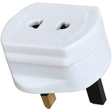 Plug adapter I Shaver Adaptor 1A Fused, Toothbrush Charger Bathroom Socket Convertor, UK Two Pin To Three Pin (Pack of 1)