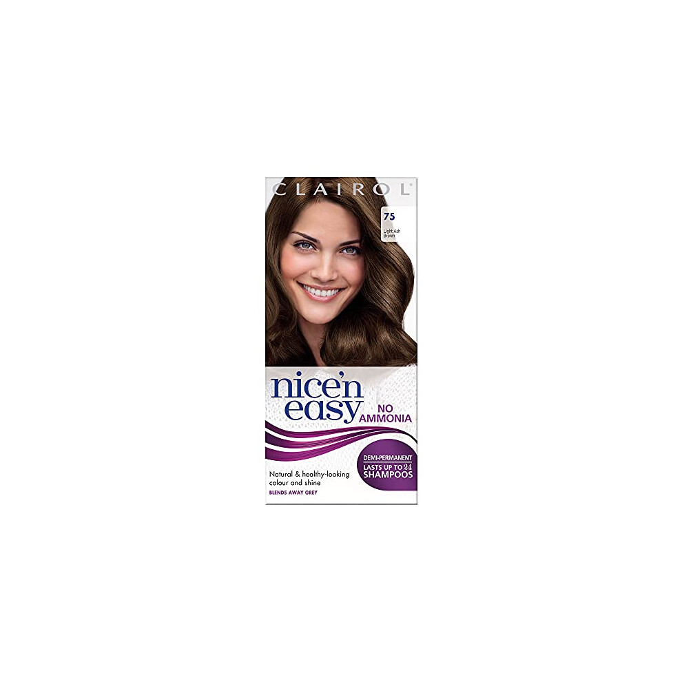 Photos - Hair Dye Clairol Nice'n Easy No Ammonia , 75 Light Ash Brown, 1 Count (Pack of 1)