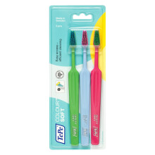 Colour Toothbrush, Soft, Mixed Pack, 3pcs, Soft Bristle Toothbrush with Precise and Gentle Cleaning, Soft Toothbrush for Adults and Older Children