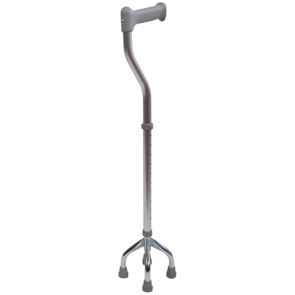 Aidapt Small Based Quad Cane/Tetrapod With Non Slip Rubber Ferrules. Height Adjustable, 10 Height Settings. Extra Stability.715-965Mm Height Range.
