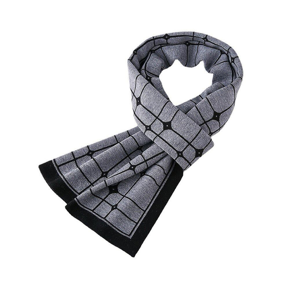 Echarpe en laine d'hiver Echarpe en tricot chaude pour hommes à la mode avec des rayures décontractées