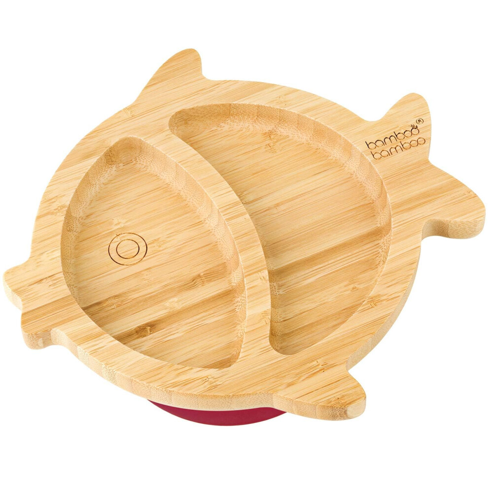 Baby Plate And Toddler Plate, Suction Plate For Feeding And Weaning, Bamboo Fish Plate With Secure Suction, Suction Plates For Babies From 6 Months Bamboo Bamboo