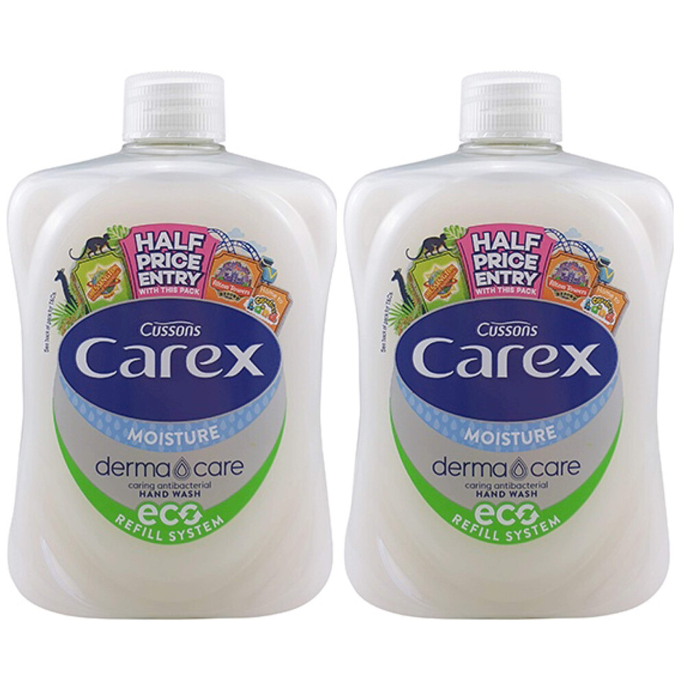 Cussons Carex Moisture Plus Antibacterial Handwash 2X500ml Refill Bottles