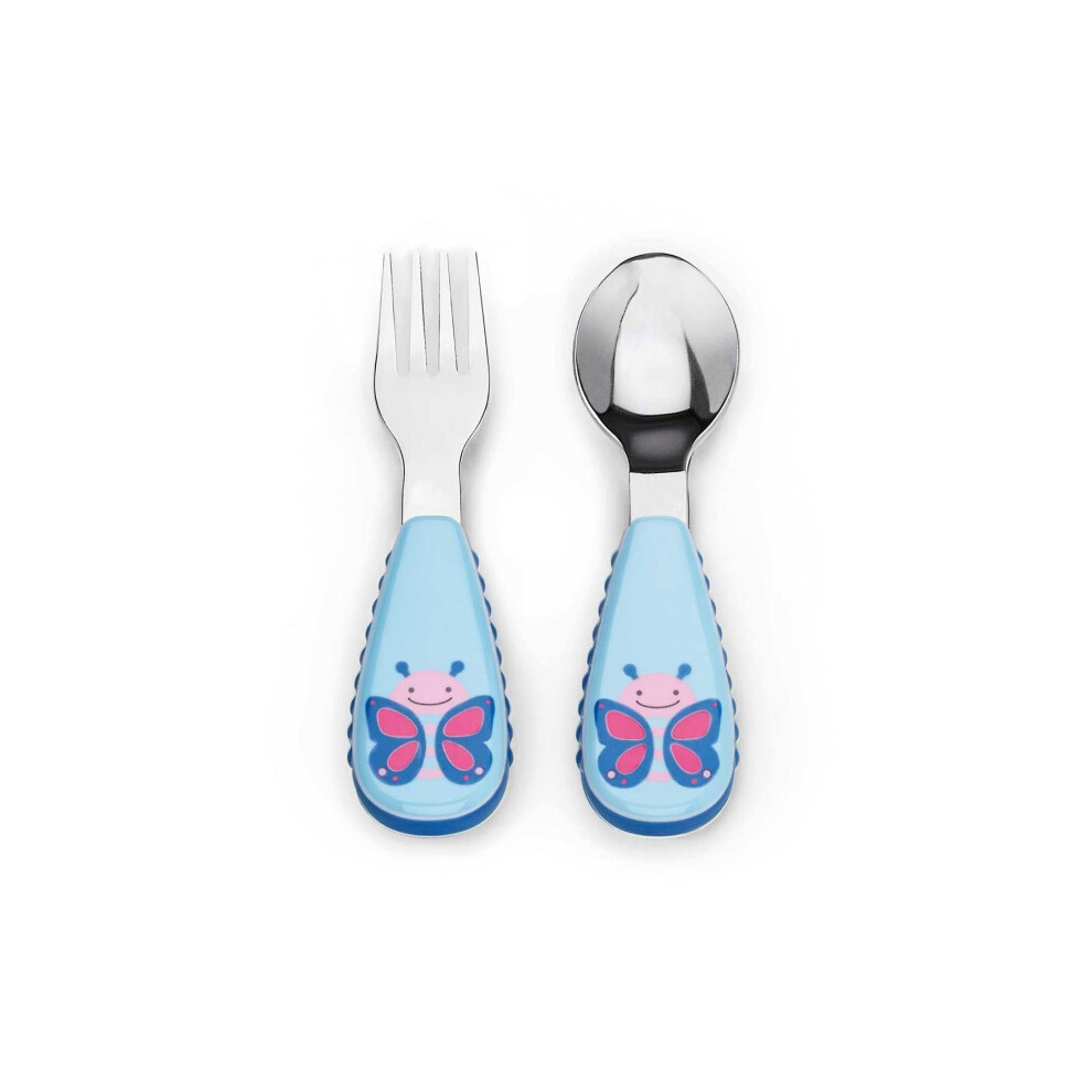 Zoo-tensil Little Kid Fork and Spoon (Butterfly)