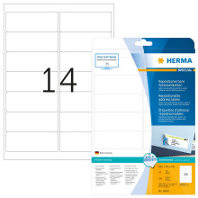 Self Adhesive Removable Labels, 14 Labels per A4 Sheet, 25 Sheets, 99.1 x 38.1 mm, 350 Labels, Blank Multipurpose Labels Stickers, Sticky Labels for