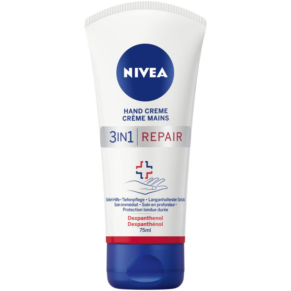 3-in-1 hand cream (75 ml), rich skin cream with dexpanthenol for intensive care, hand care for very dry and cracked hands