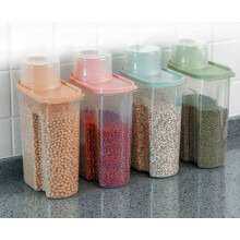 4pcs Large Capacity Airtight Dry Food Container Durable Cereal Storage