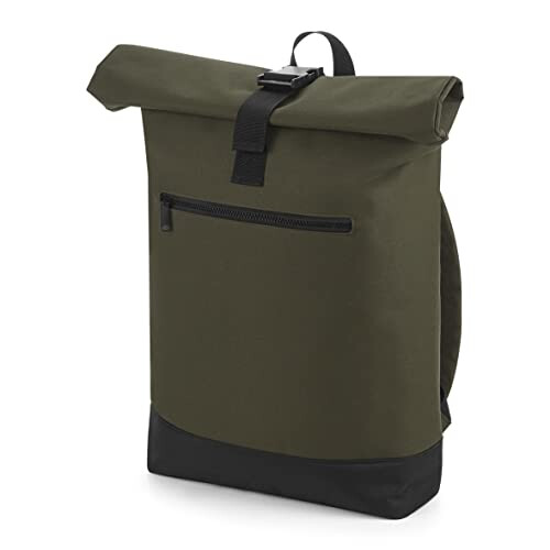 BagBase Roll-top Backpack, Military Green, One Size