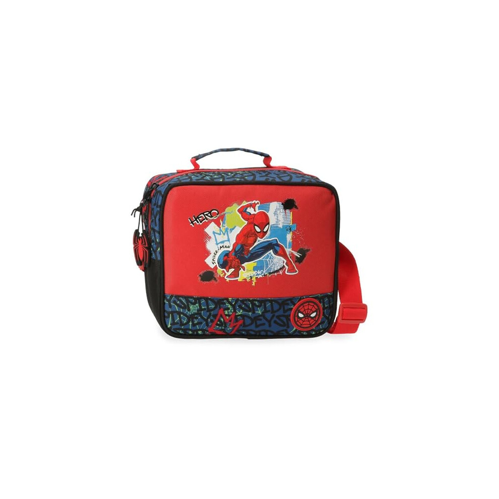 Joumma Marvel Spiderman Urban Adaptable Toiletry Bag with Shoulder Bag Red 23x20x9cm Polyester L, red, Adaptable Toiletry Bag with Shoulder Bag