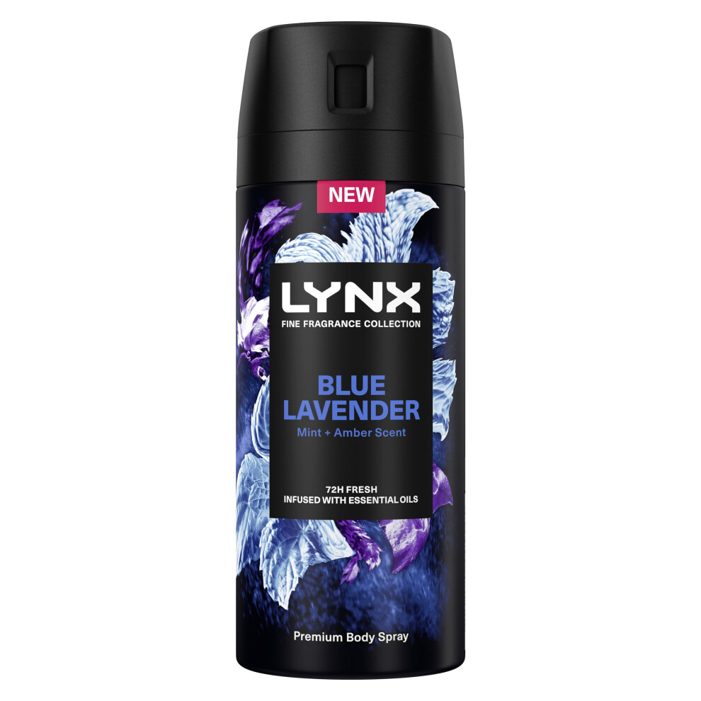 Lynx Blue/Lavender Fine Fragrance Collection Premium Deodorant Bodyspray 150 Ml