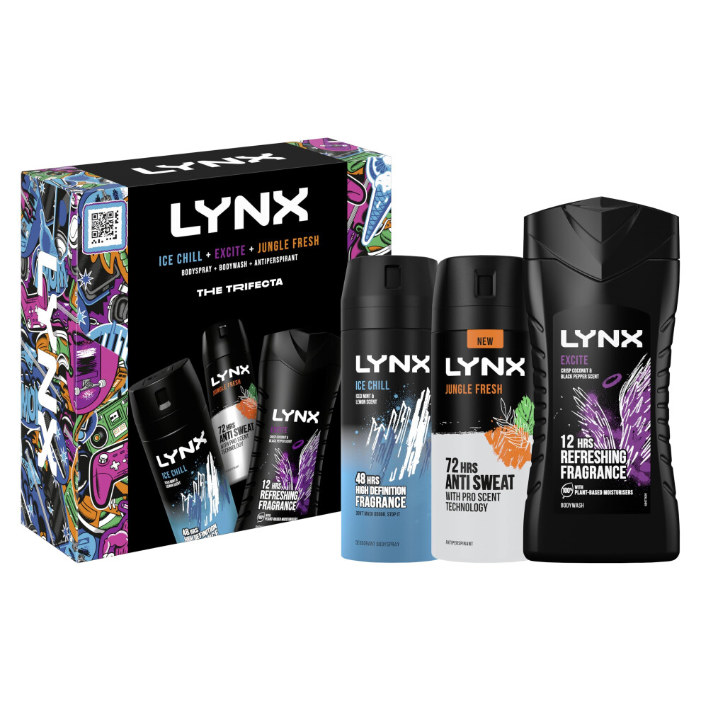 Trifecta Deodorant Gift Set Body Wash, Body Spray & Antiperspirant perfect gifts for him 3 piece